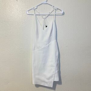 BCBG Maxazria Little White Dress Asymmetrical Mini Dress Size 2